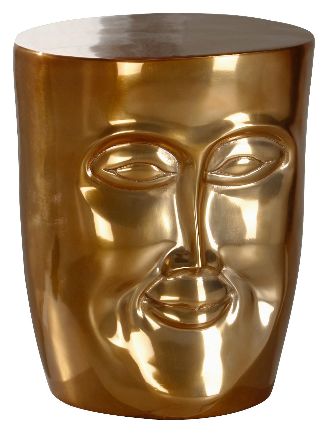 Odkládací Stolek Face Zlatý - barvy zlata, Lifestyle, kov (32,5/35/39cm) - MID.YOU
