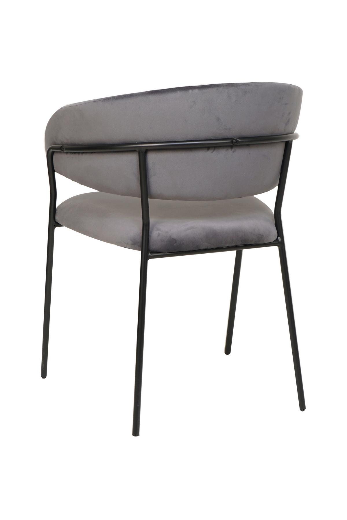 Armlehnstuhl Grau B: 55 Cm - Schwarz/Grau, MODERN, Textil/Metall (55/80/50cm) - Livetastic