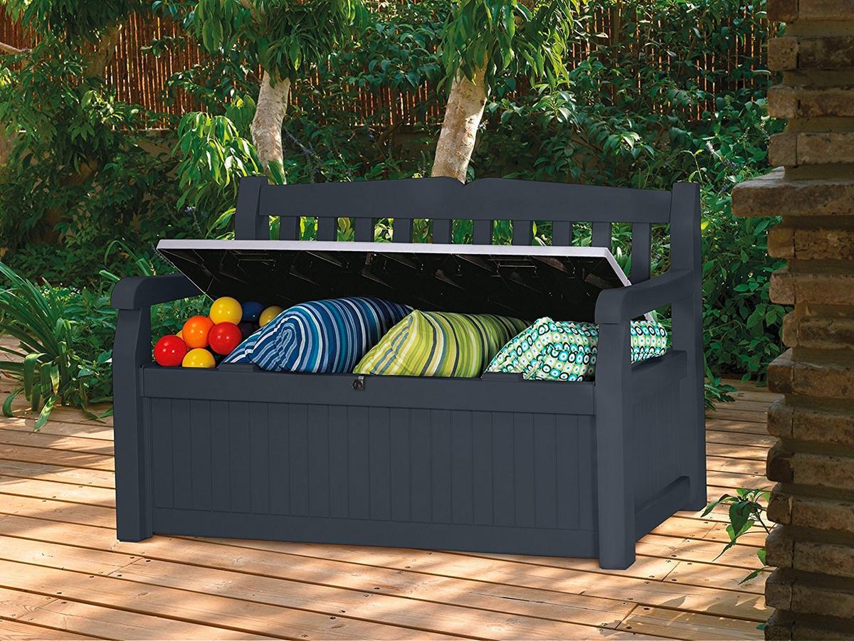 ZÁHRADNÁ LAVICA EDEN - grafitová/svetlosivá, Basics, plast (140/84/60cm) - Keter