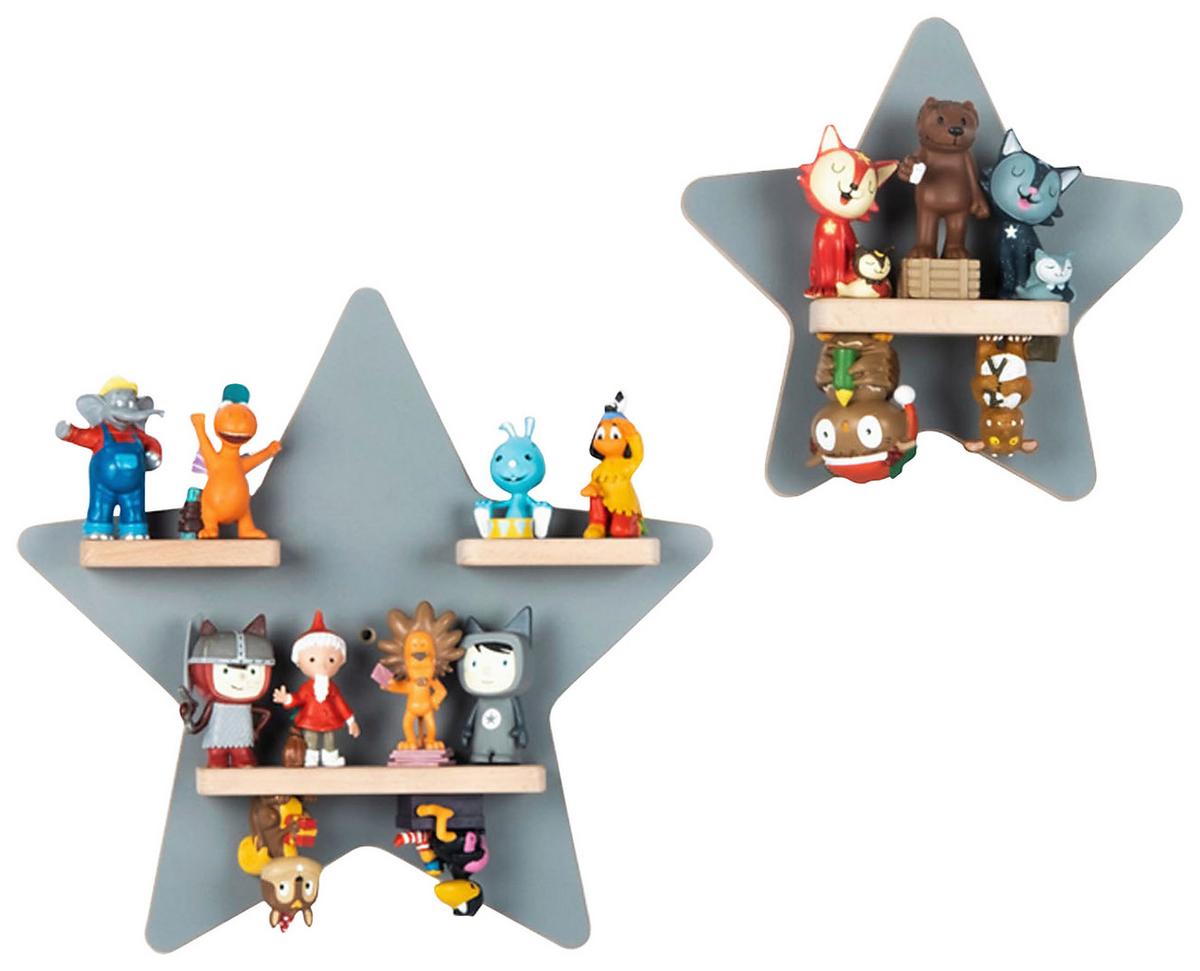 Kinderregal Boarti Grau B: 33 cm - Grau, MODERN, Holzwerkstoff (33/33/5cm) - MID.YOU