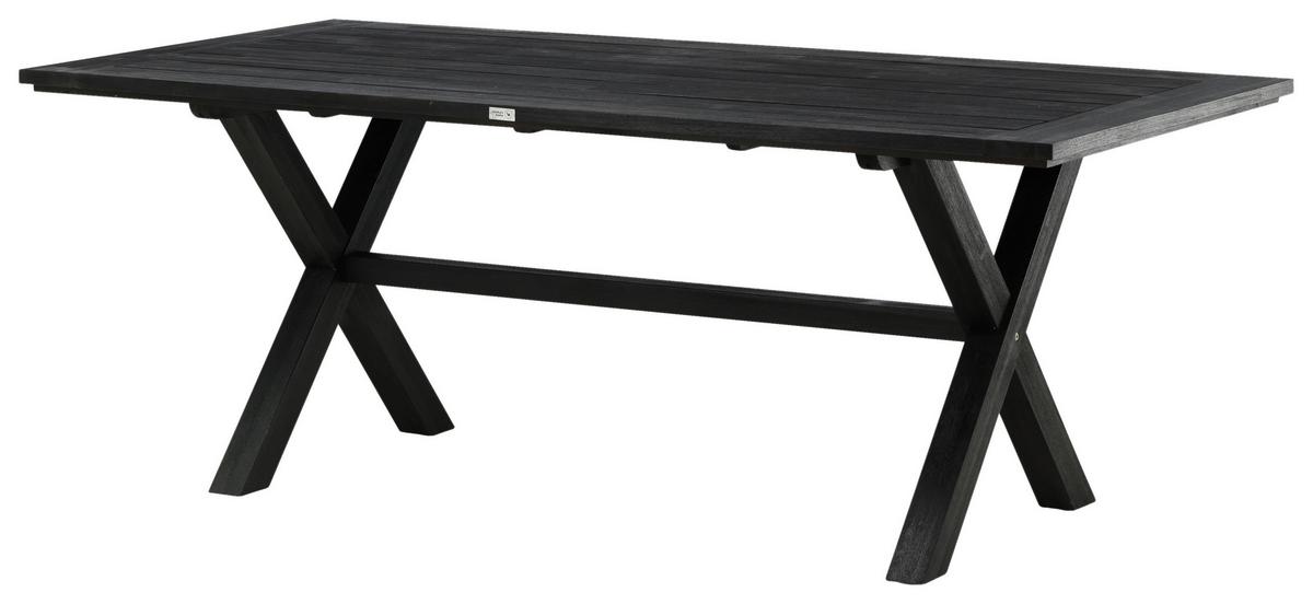 Gartentisch Rives - Schwarz, KONVENTIONELL, Holz (200/100/75cm) - Gardenson