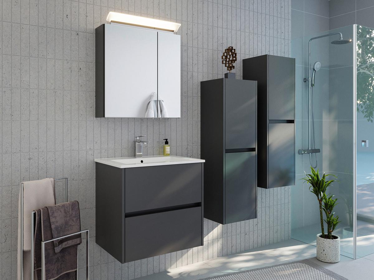 Midischrank Limes Graphitfarben B: 35,2 cm - Graphitfarben, MODERN, Holzwerkstoff (35,2/112,2/30,1cm) - MID.YOU