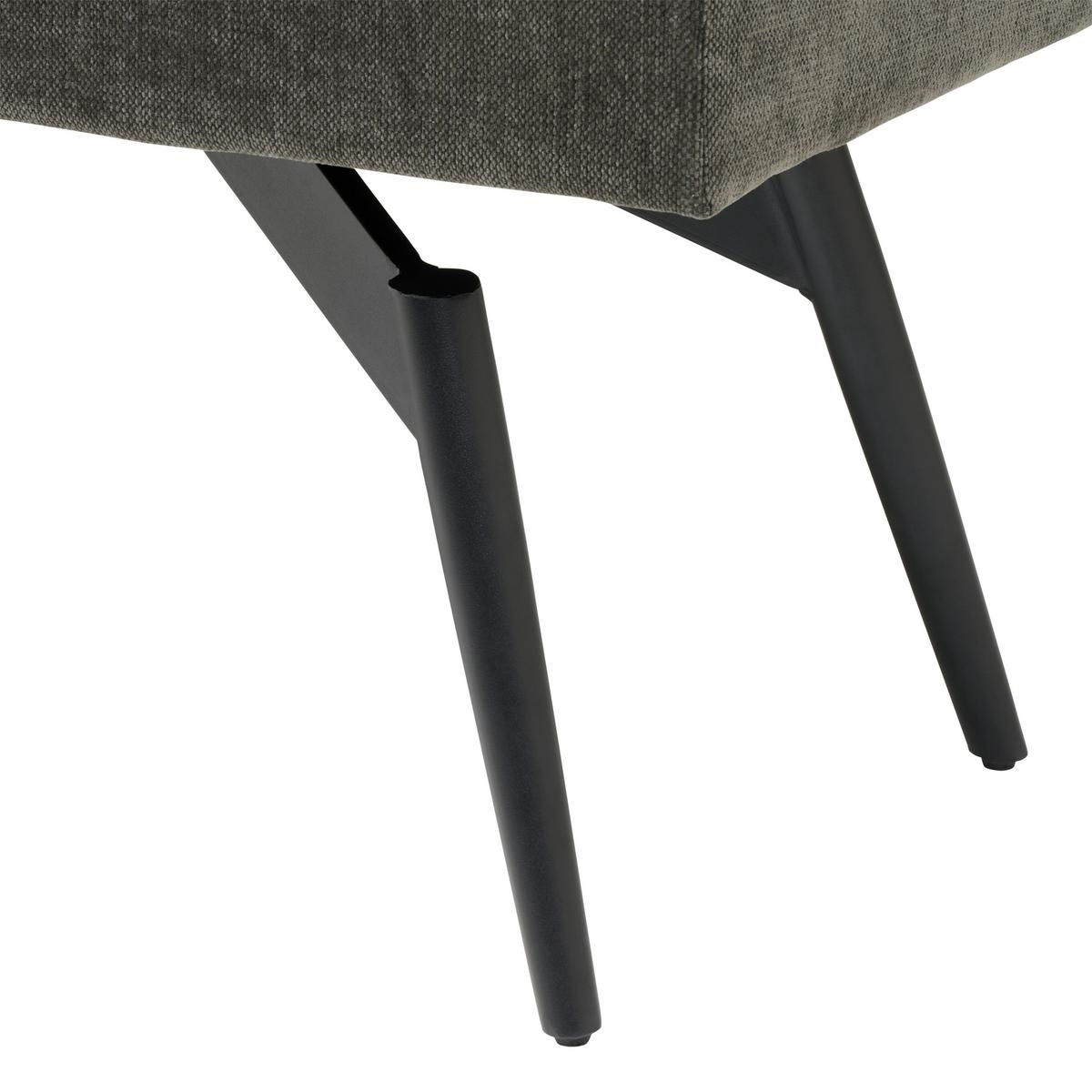 Sitzbank Tinos ohne Lehne Dunkelgrau, B: 140 cm - Dunkelgrau/Schwarz, KONVENTIONELL, Textil/Metall (140/49/47cm) - MID.YOU