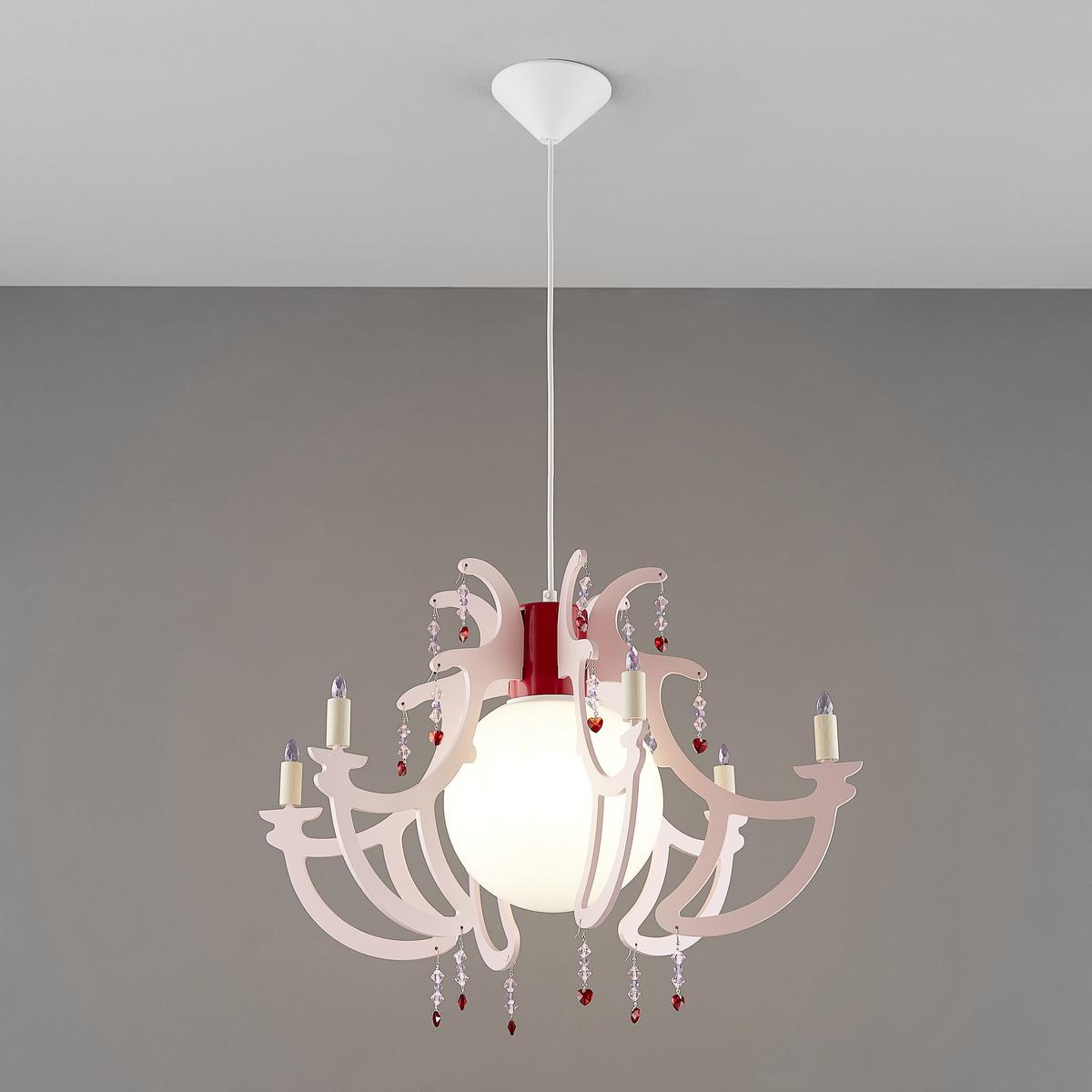 Kinderhängeleuchte 179 - Rosa/Weiß, Trend, Holz/Kunststoff (55/40cm) - Niermann