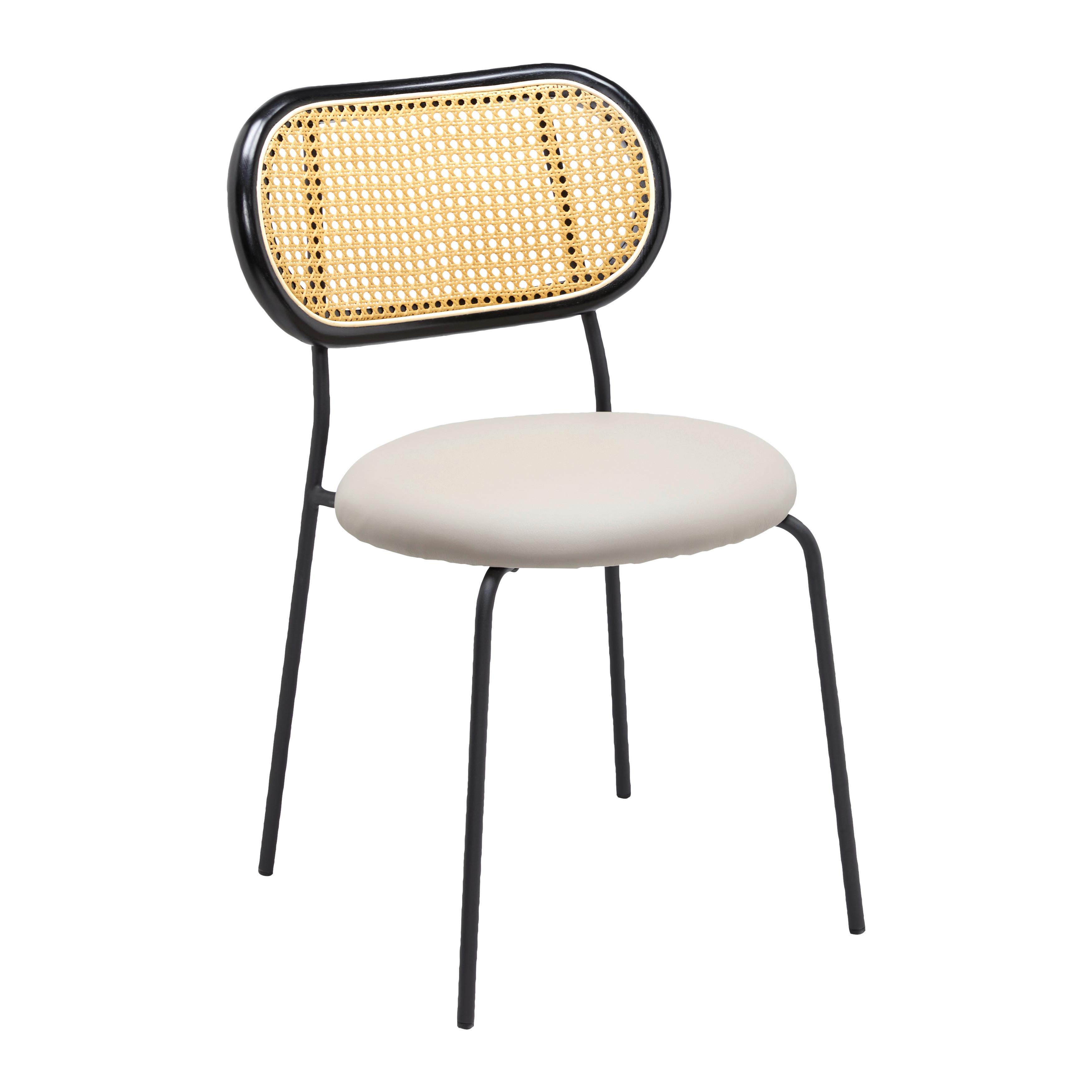 Židle Casa šedohnědá dřevo/ratan/kov - černá/šedohnědá, Moderní, kov/dřevo (42/77/51cm) - Bessagi Home