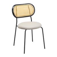 Židle Casa šedohnědá dřevo/ratan/kov - černá/šedohnědá, Moderní, kov/dřevo (42/77/51cm) - Bessagi Home