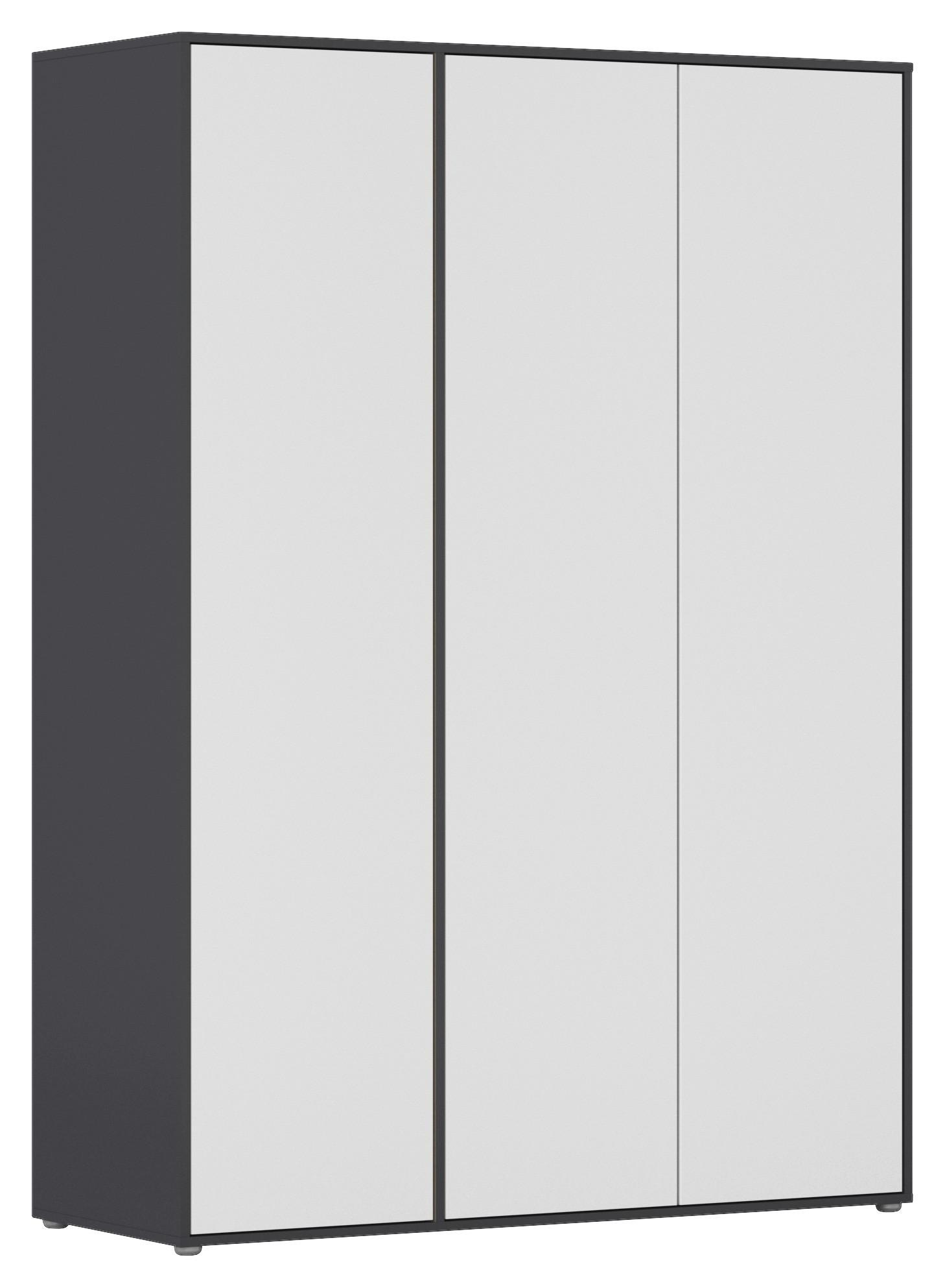 Drehtürenschrank Nabila Grau Weiß B: 140 Cm - Weiß/Grau, MODERN, Holzwerkstoff (140/194/53cm) - Rauch Möbel