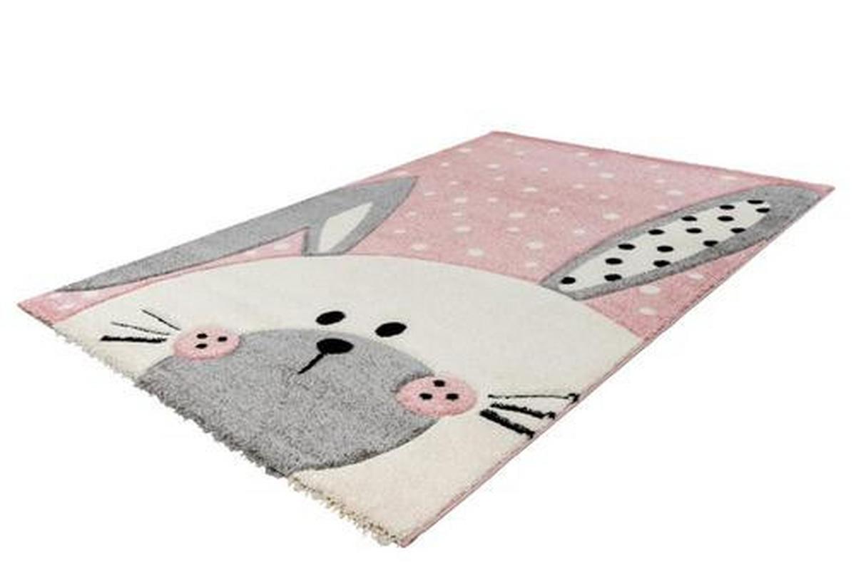 Kinderteppich Hase Rosa Caiguna 120x170 cm - Rosa, Trend, Kunststoff (120/170cm) - Kayoom