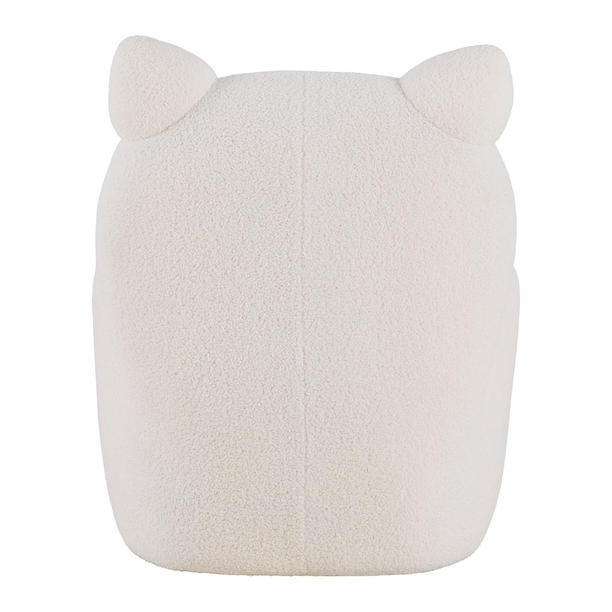 Křeslo KITTI, bílá tkanina TEDDY - bílá, Romantický / Rustikální, dřevo/textil (59/40/72cm) - Prenneis