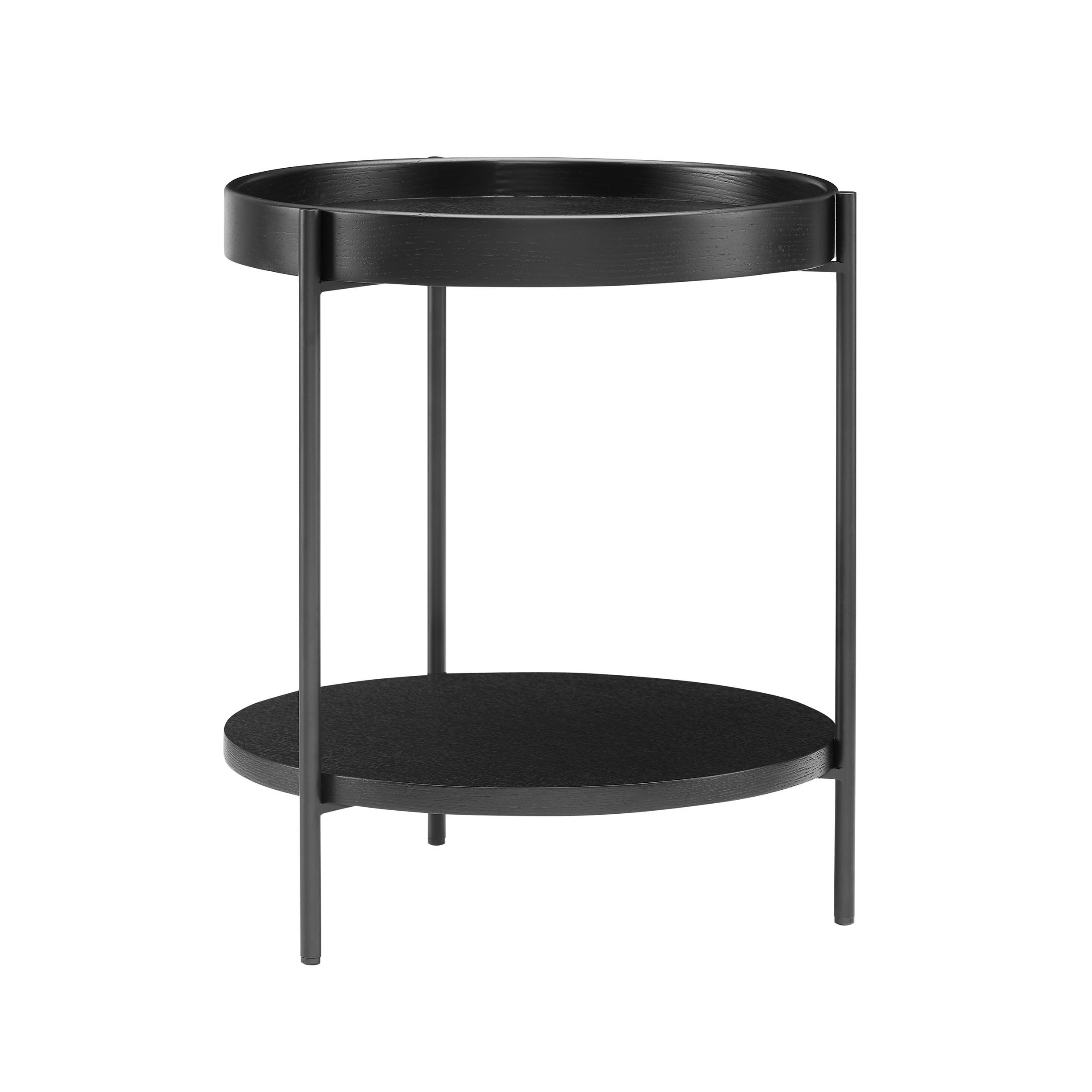 Beistelltisch Schwarz B: 44 Cm - Schwarz, Design, Holzwerkstoff/Metall (44/44/49cm) - Livetastic