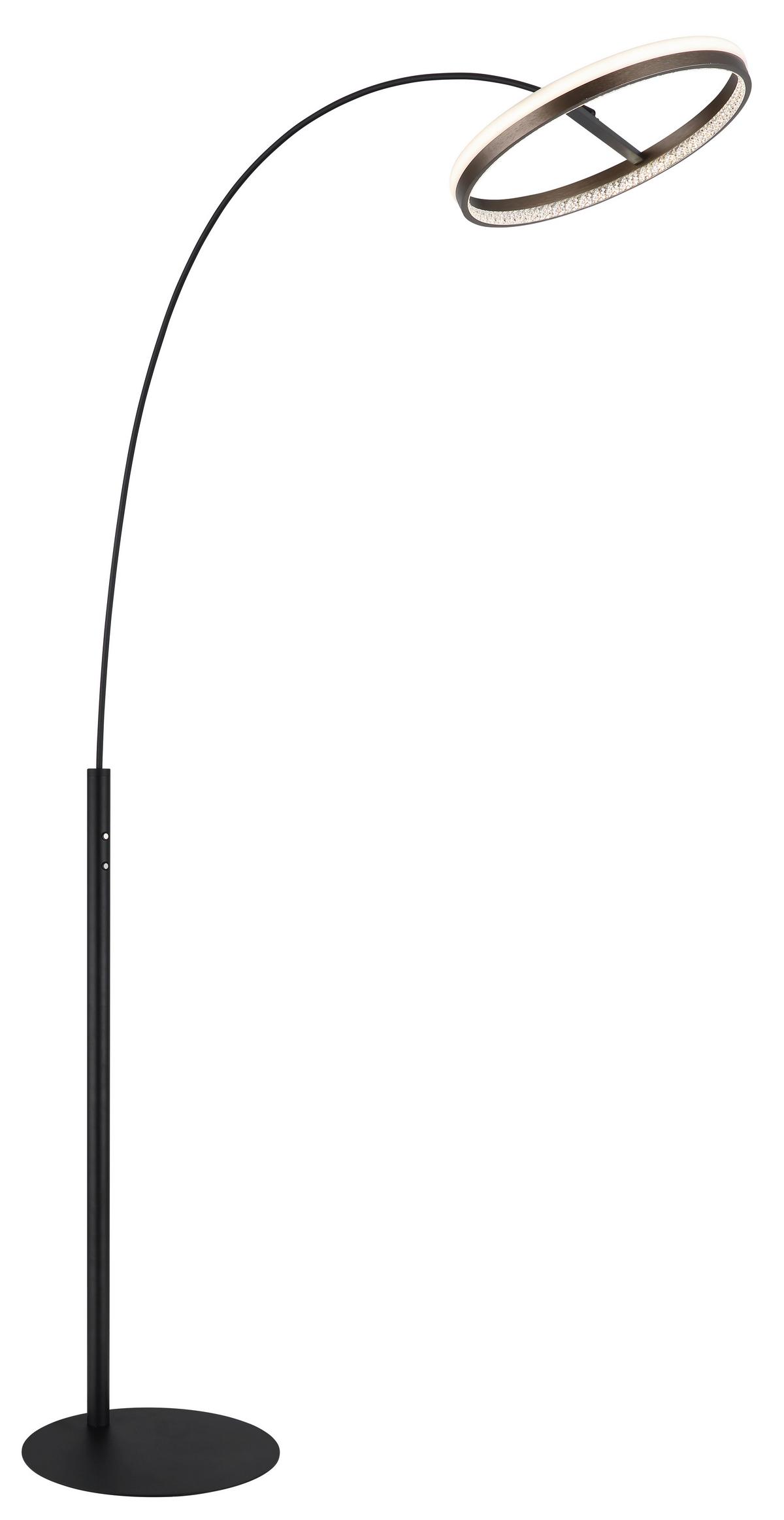 LED-Stehleuchte 67179s Della - Klar/Dunkelgrau, Design, Kunststoff/Metall (92,5/39,5/190,4cm) - Globo