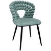 Židle LIA velúr zelená - černá/zelená, Lifestyle, kov/dřevo (55/85/62cm) - Mömax