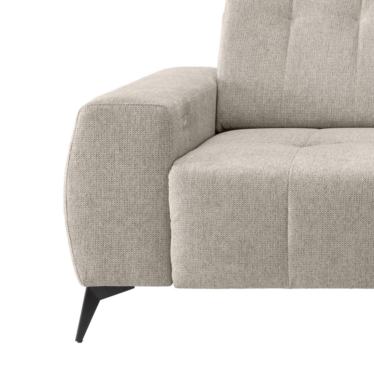 Ecksofa Sano, Beige S: 258x180 cm - Beige/Schwarz, MODERN, Textil (258/180cm) - Livetastic