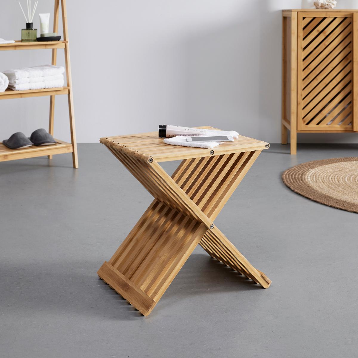 Bambusový taburet BONNY přírodní barvy - přírodní barvy, Moderní, přírodní materiály (40/45/32cm) - P & B