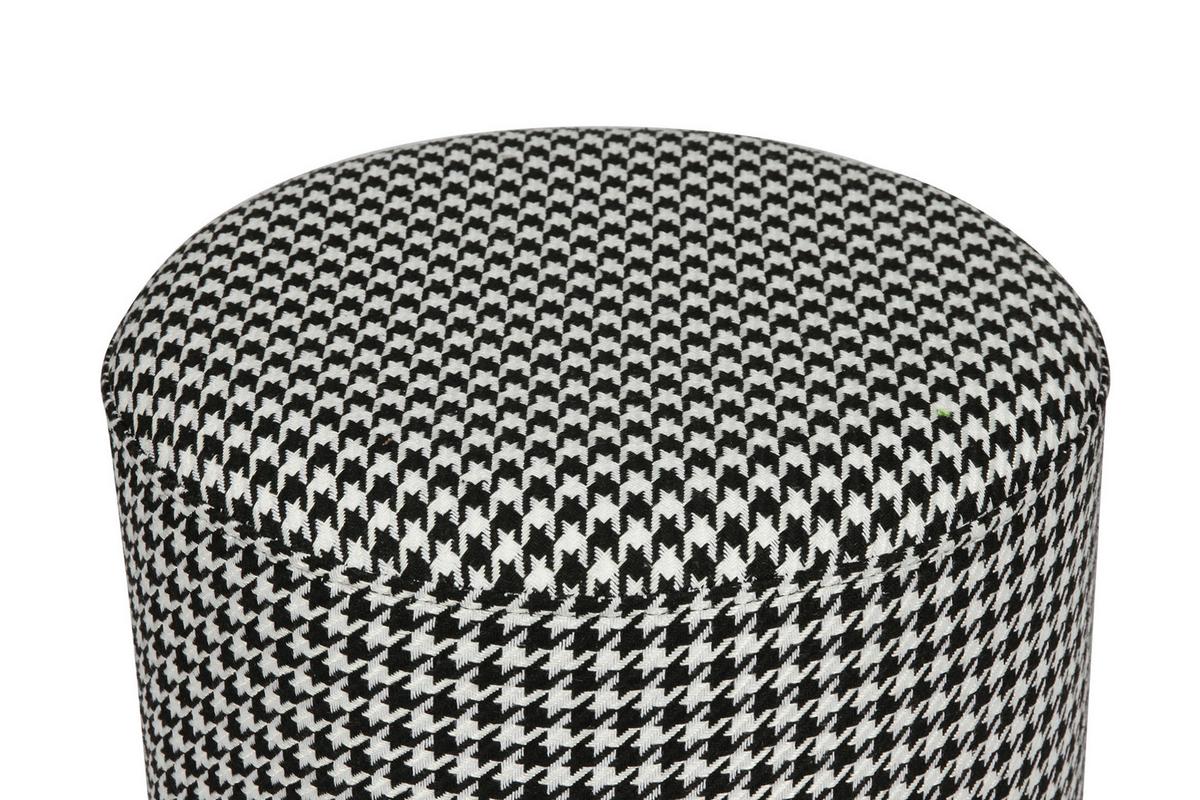 Hocker Nona 525 Schwarz/weiß D: 36 Cm - Goldfarben/Schwarz, Design, Textil (36/44cm) - Kayoom