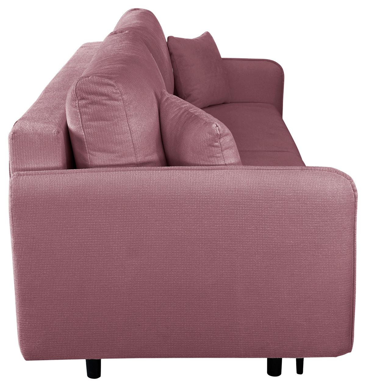 Schlafsofa Carine Mit Bettkasten Rosa B: 216 Cm - Schwarz/Weiß, Design, Textil (216/96/102cm) - MID.YOU