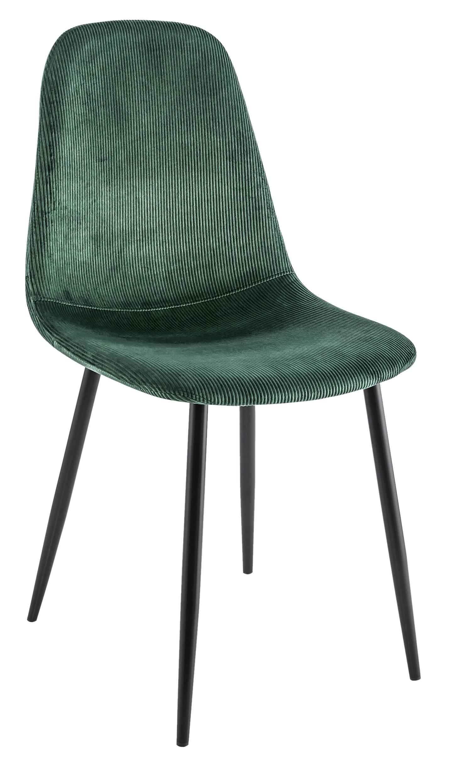 Židle Cordula - černá/zelená, Moderní, kov/textil (44,5/86,5/54cm) - Modern Living