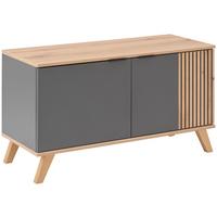 Garderobenbank Clever Anthrazit B: 90 cm - Eichefarben/Anthrazit, MODERN, Holzwerkstoff (90/52/38cm)