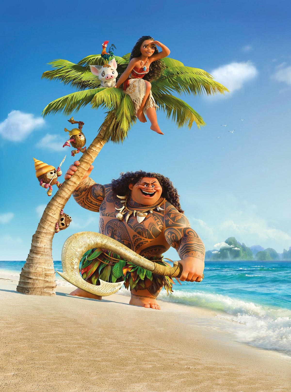 Vliestapete Moana And Maui - Multicolor, Basics (184/248cm) - Komar