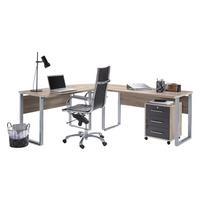 Büro Office Edition Set Sonoma Eiche Dekor/Anthrazit - Anthrazit Hochglanz/Sonoma Eiche, MODERN, Holzwerkstoff - MID.YOU