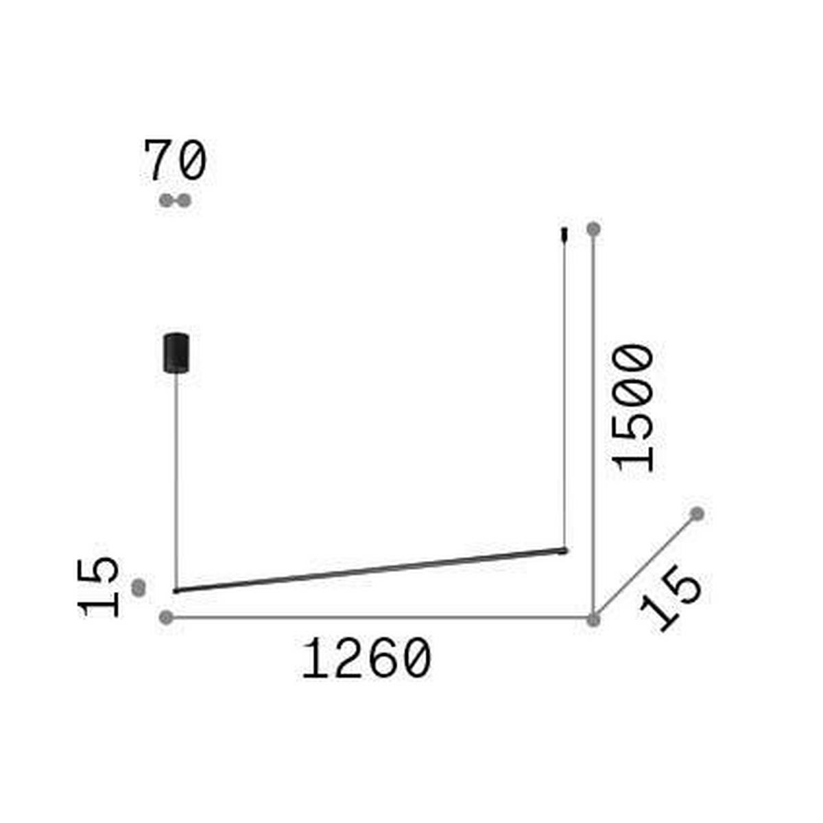 LED-Hängeleuchte Nero Schwarz L: 126 cm - Schwarz, Design, Metall (126/26,50/150/1,5cm) - Ideal Lux