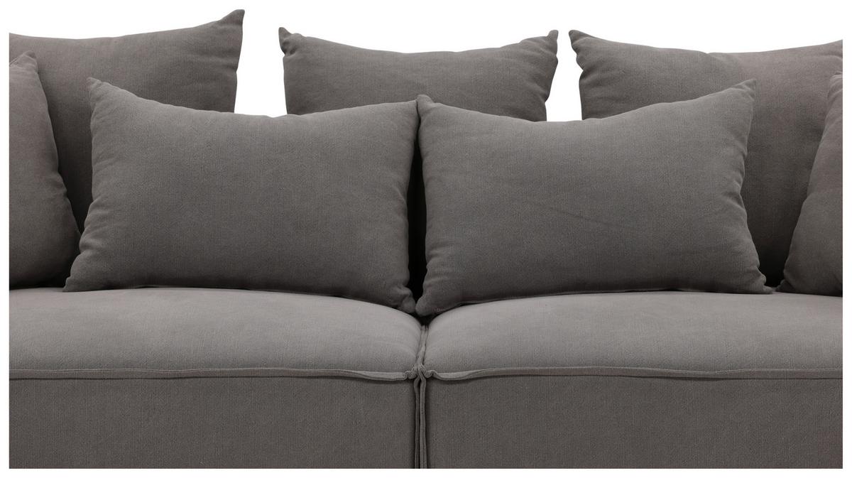 2-Sitzer-Sofa Gillholmen - Schwarz/Grau, Design, Kunststoff/Textil (232/80/116cm) - Livetastic