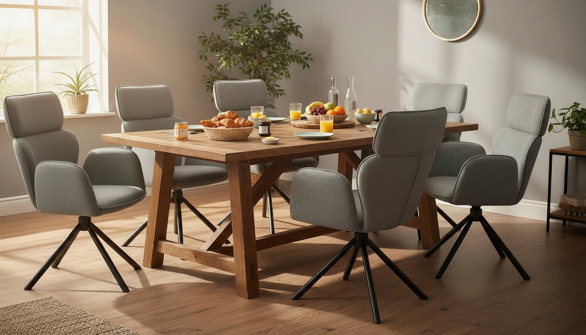 Armlehnstuhl Edda Leinenopitk Dunkelgrau B: 59cm - Dunkelgrau/Schwarz, KONVENTIONELL, Textil/Metall (59/93/61cm)