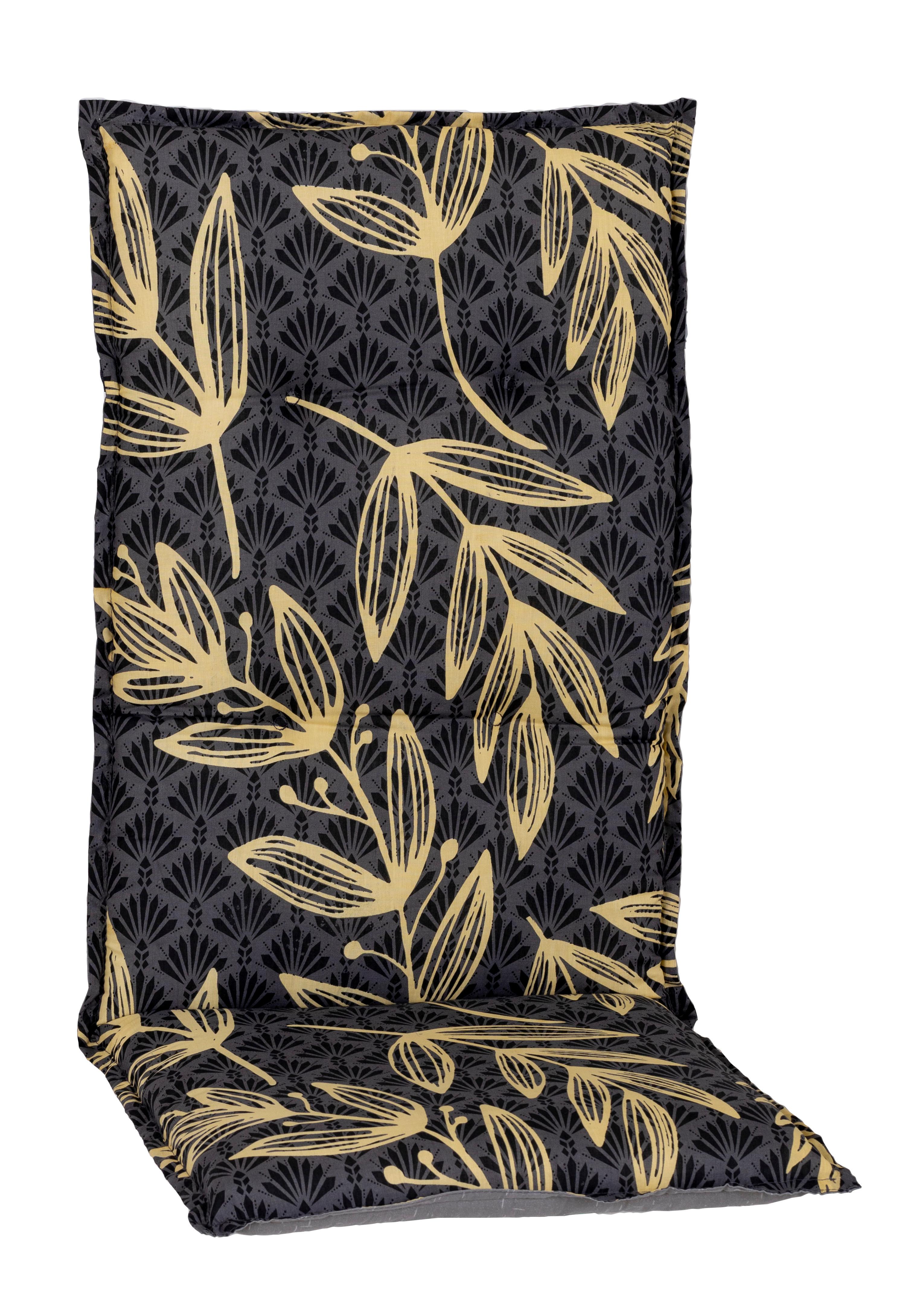 Hochlehnerauflage Genf 120x48 cm Braun/ Weiß - Gelb/Grau, Basics, Textil (120/48/5cm) - Beo