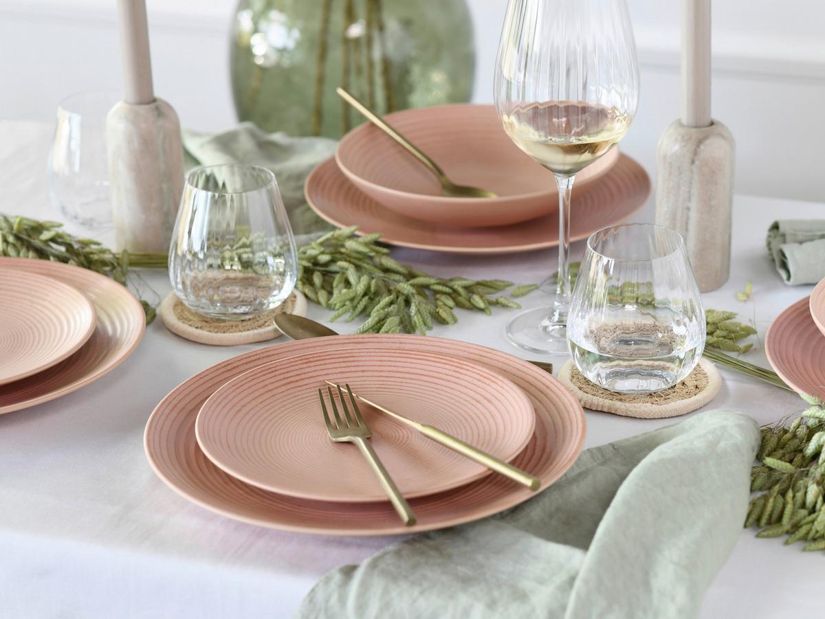 Tafelservice Catania Peach 12-Tlg., Rosa - Rosa, Basics, Keramik - Creatable