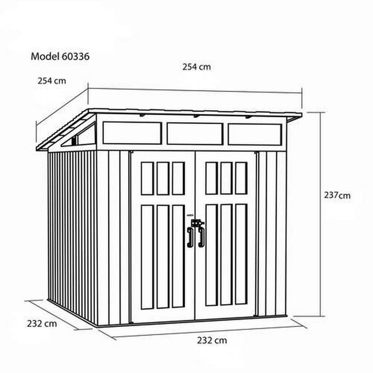 Gerätehaus Lifetime Gerätehaus Merkur - Grau, Basics, Kunststoff (254/237/254cm)