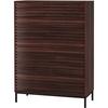 Highboard Celine Braun B: 80 Cm - Schwarz/Braun, Design, Holzwerkstoff (80/110/35cm) - MID.YOU