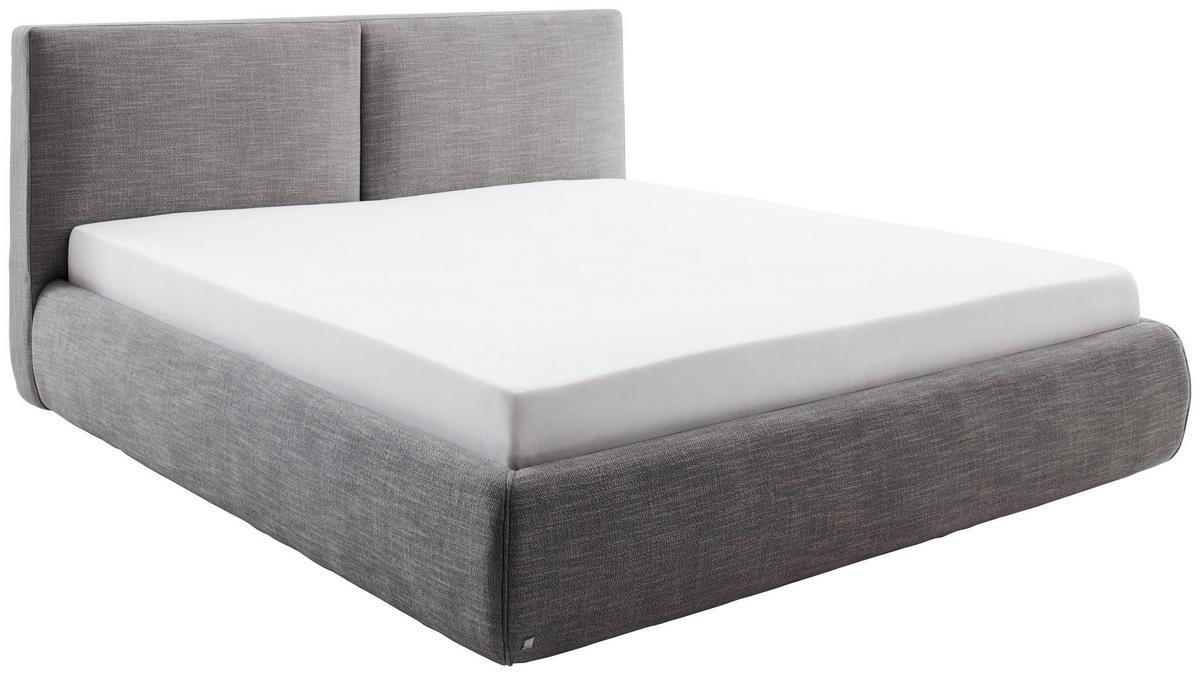 Polsterbett Mit Lattenrost + Bettkasten 180x200 Atesio - Anthrazit/Naturfarben, MODERN, Holz/Textil (180/200cm) - Livetastic