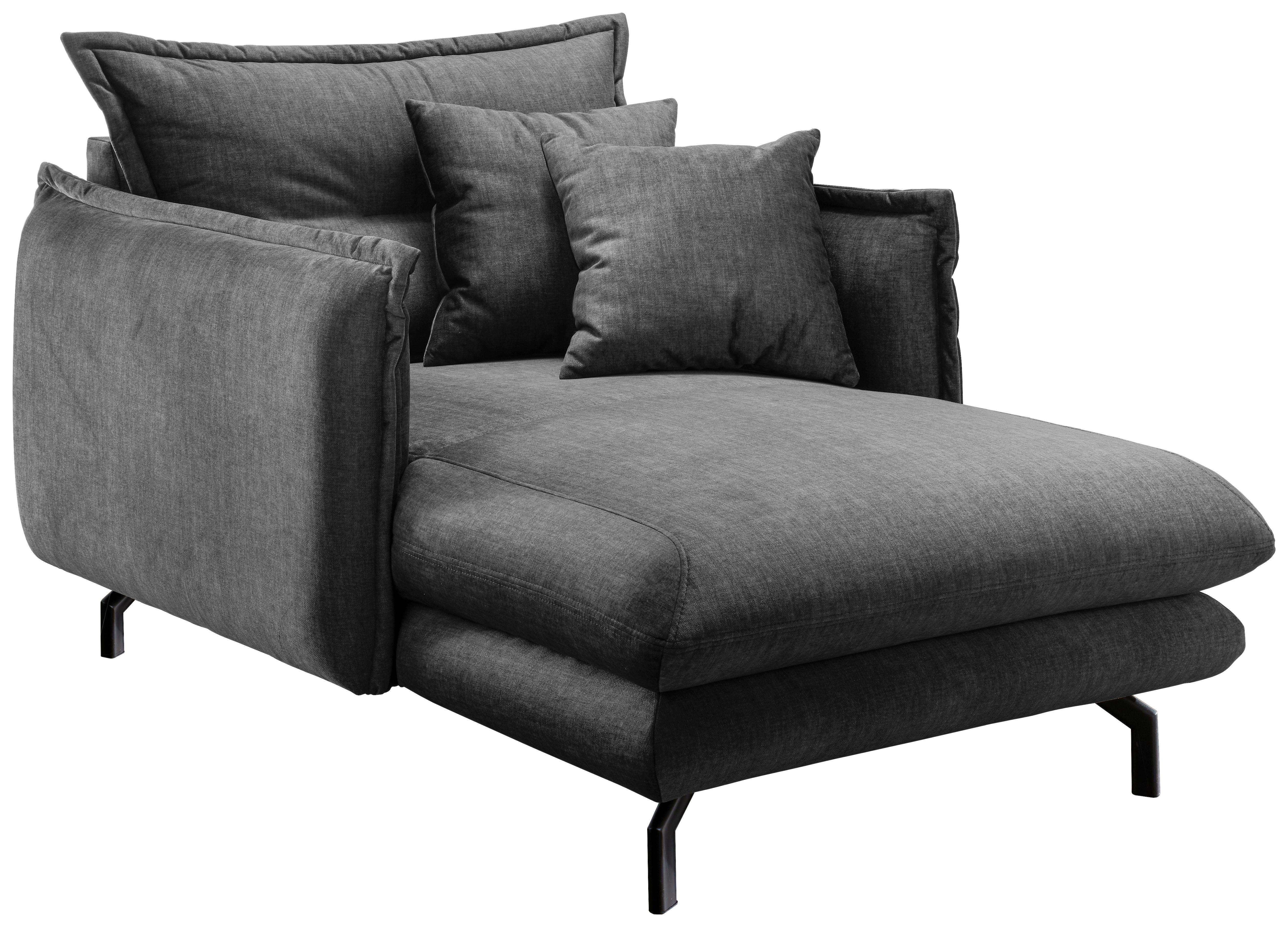 Xxxl-Sessel Lava Grau B: 111 cm - Schwarz/Grau, MODERN, Textil (111/101/167cm) - Livetastic