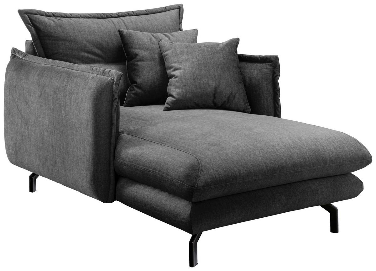 Xxxl-sessel Lava Grau B: 111 Cm - Schwarz/Grau, MODERN, Textil (111/101/167cm) - Livetastic