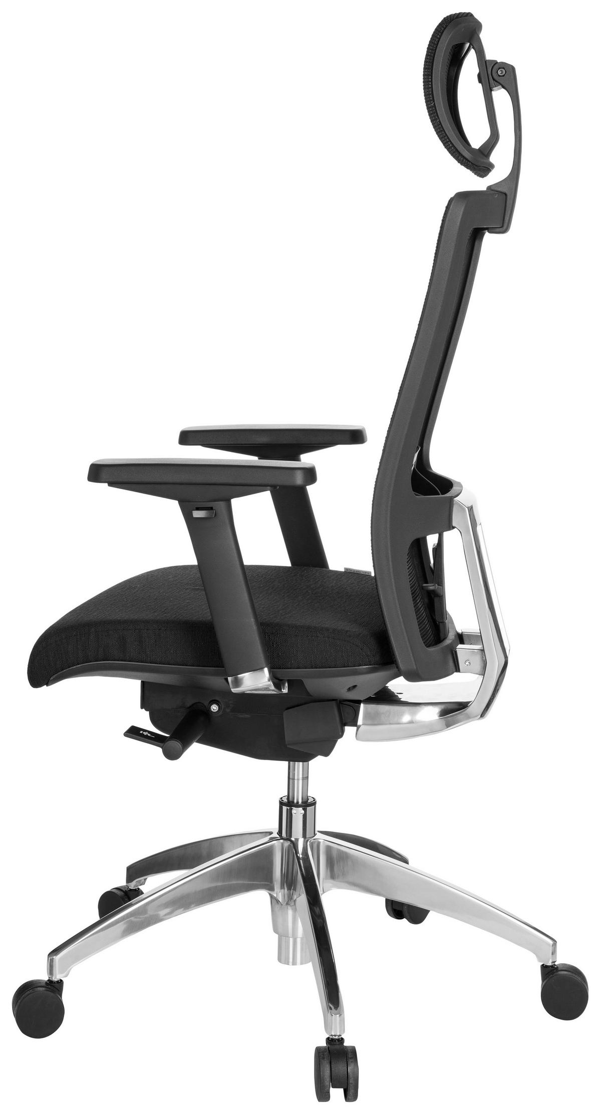 Drehstuhl Astra Lux Schwarz - Alufarben/Schwarz, MODERN, Kunststoff/Textil (57/138/52cm) - MID.YOU