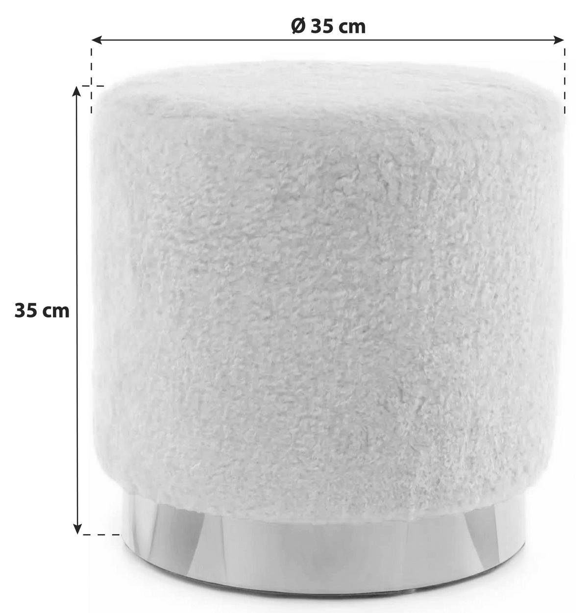 Pouf Plüsch Goldfarben/Beige D/H: ca. 35x35 cm - Beige/Goldfarben, Basics, Textil/Metall (35/35/35cm) - Kayoom