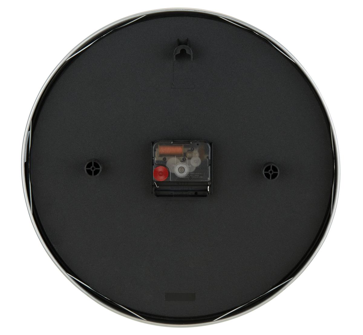 Wanduhr Alfa Weiß/Silber, D: 30 cm - Silberfarben/Schwarz, Basics, Glas/Papier (30cm) - Ondega