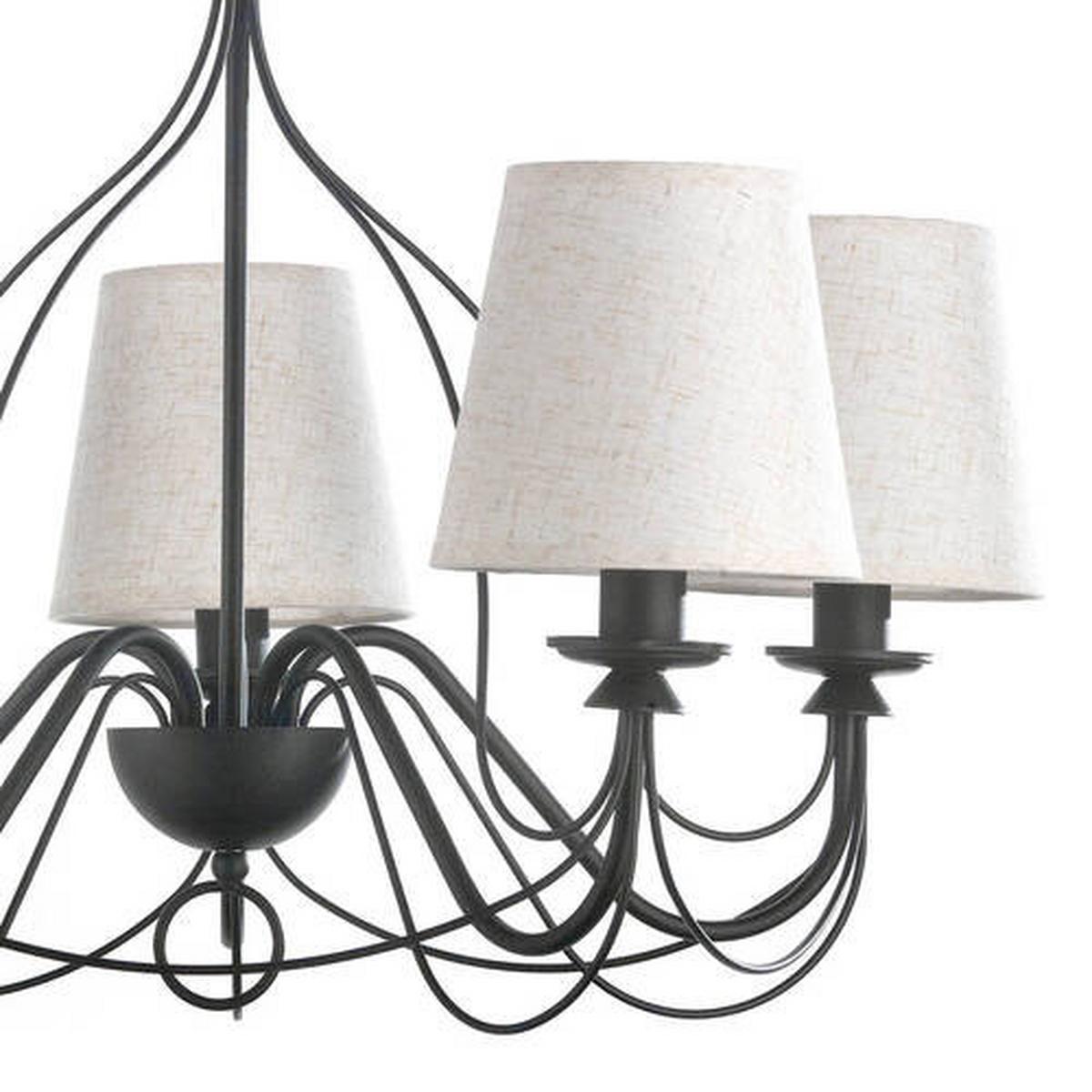 Kronleuchter 5031/5npb - Creme/Schwarz, KONVENTIONELL, Textil/Metall (65/65/130cm)
