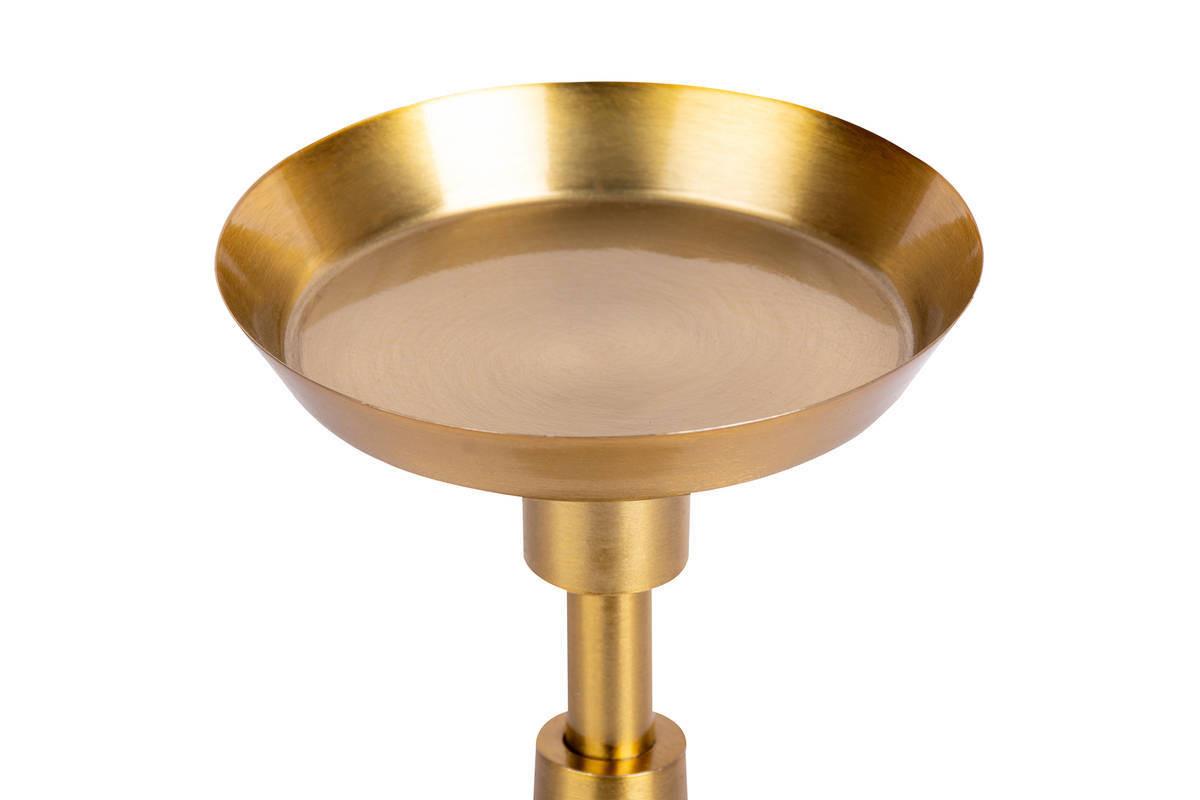 Kerzenständer Fayya Schwarz/ Goldfarben - Goldfarben/Schwarz, Trend, Stein/Metall (10/22/10cm) - Kayoom