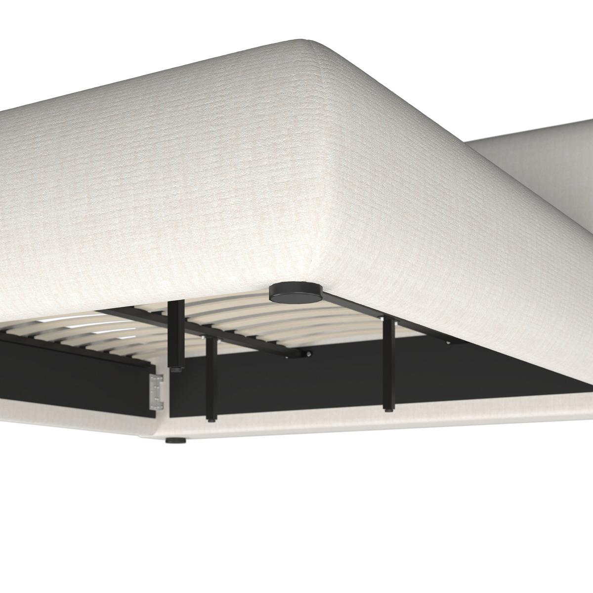 Čalouněná postel FLORA 180x200 cm, krémová - černá/krémová, Moderní, kov/dřevo (180/200cm) - Bessagi Home