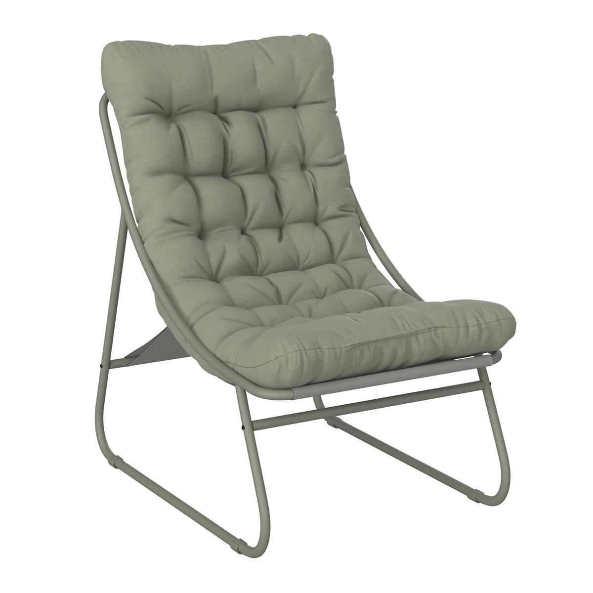 Gartensessel Nora - Grün, MODERN, Textil/Metall (62/85/87cm) - Luca Bessoni