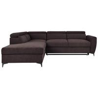 Ecksofa Lapis Dunkelbraun S: 217/255 Cm - Dunkelbraun/Schwarz, KONVENTIONELL, Textil (217/255cm) - MID.YOU