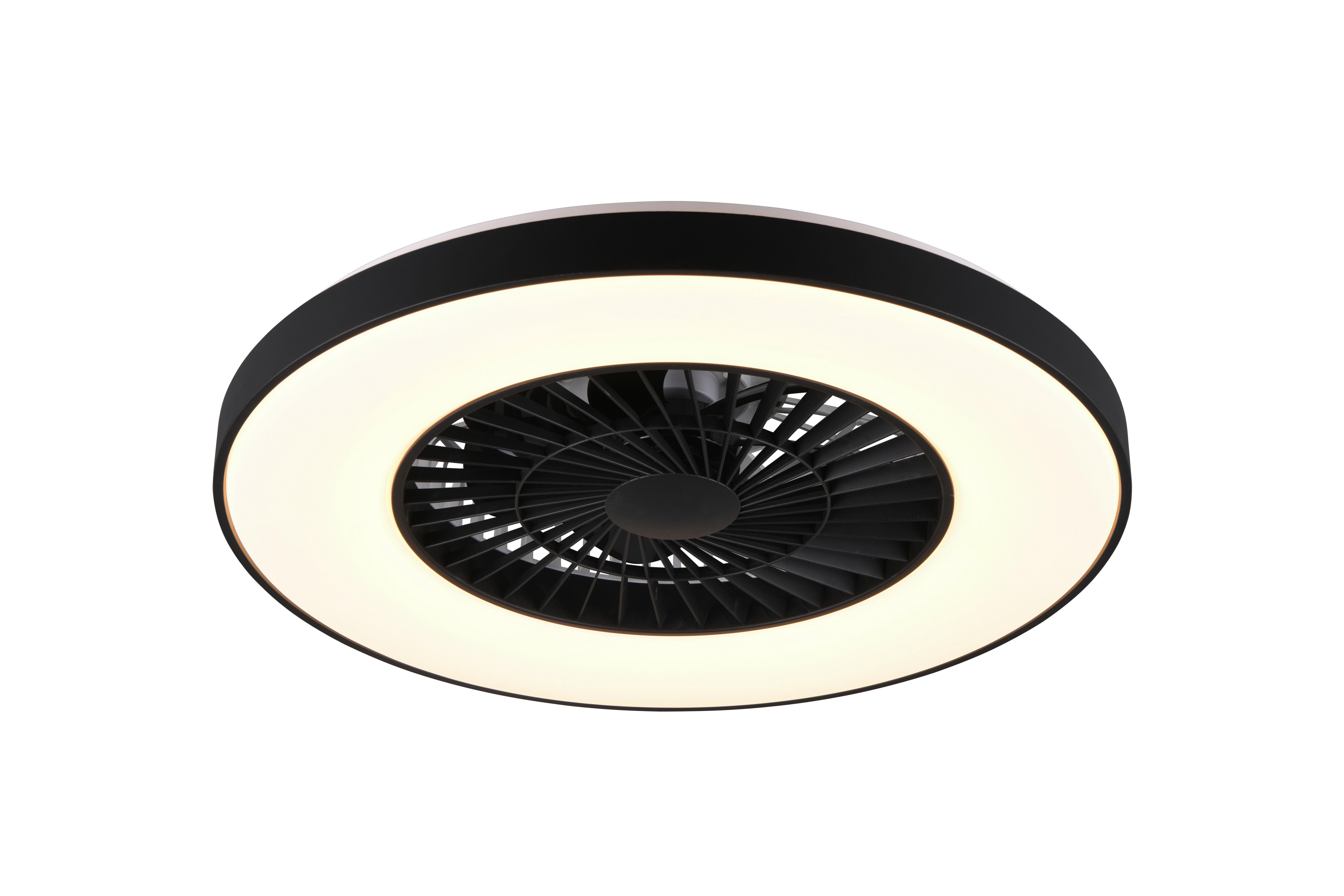 Deckenventilator Halmstad Schwarz D: 58 cm - Schwarz, LIFESTYLE, Kunststoff (58,0/18,0cm)