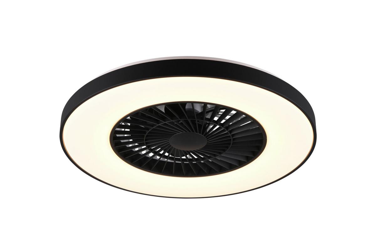 Deckenventilator Halmstad Schwarz D: 58 Cm - Schwarz, LIFESTYLE, Kunststoff (58,0/18,0cm)