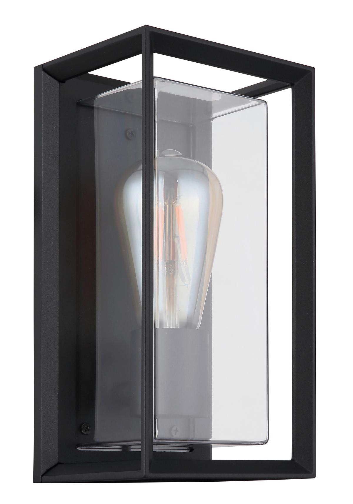 Außenleuchte 31982s - Klar/Schwarz, KONVENTIONELL, Kunststoff/Metall (13/12,2/24,8cm) - Globo
