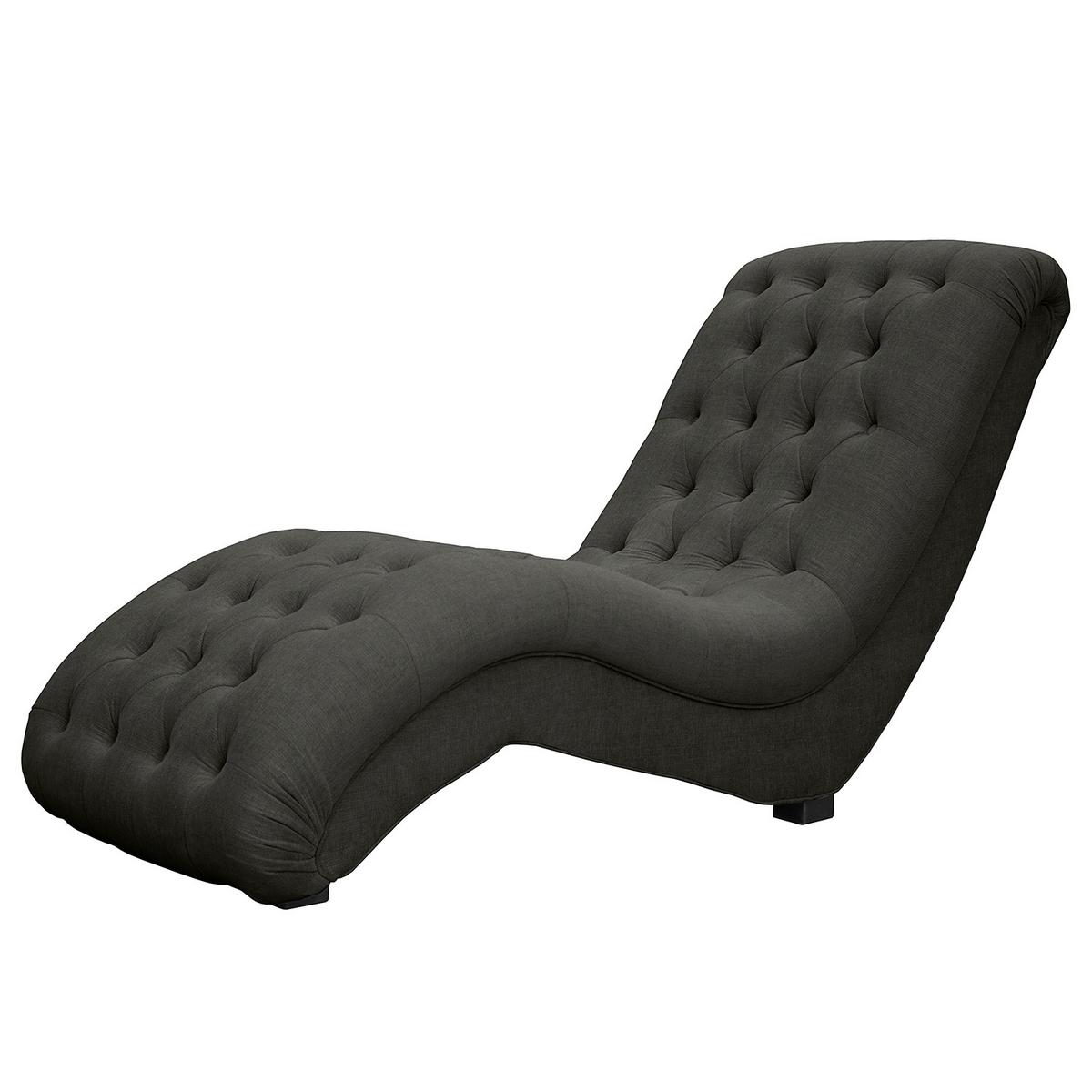 Relaxliege Sofia Anthrazit B: 67 cm - Anthrazit/Schwarz, Design, Textil (67/90/159cm) - P & B