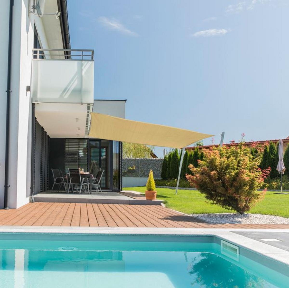 Záhradní plachta proti slunci béžová - béžová, Basics, textil (360/360cm)