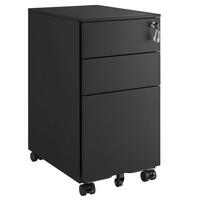 Rollcontainer Abschließbar B: 30 cm, Schwarz - Schwarz, Basics, Metall (30/60/45cm) - Boxxx