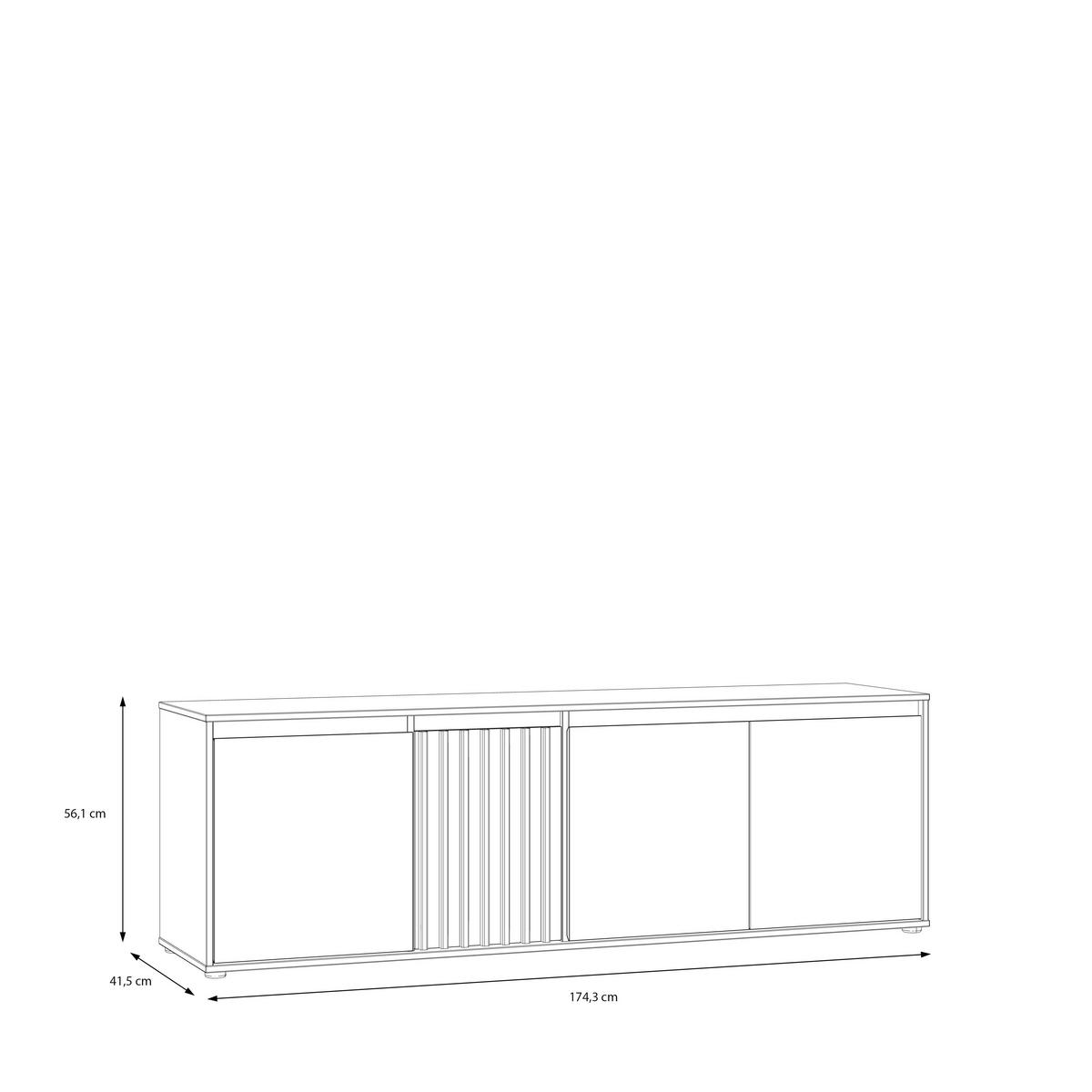 Tv Elem Eliston - tölgyfa színű/homokszínű, Natur, műanyag/faalapú anyag (174,3/56,1/41,5cm) - Modern Living