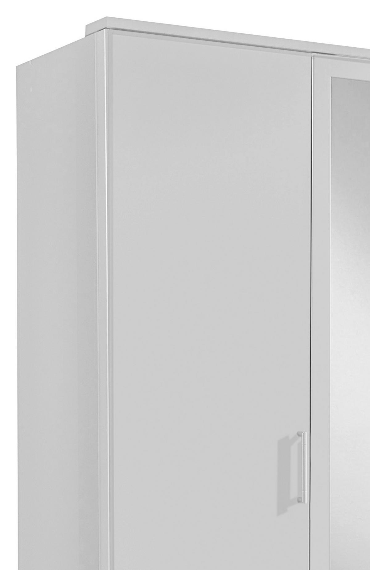 Šatníková skriňa OSAKA šírka 135cm - biela/hliníková, Konventionell, kompozitné drevo/plast (135/199,5/58cm) - MID.YOU